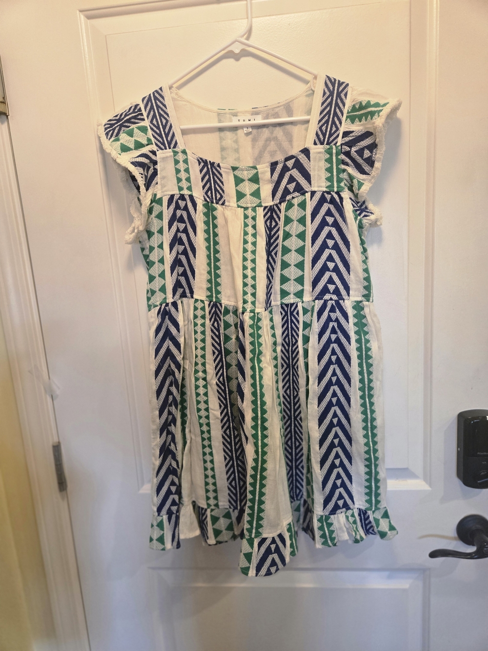 THML Blue and Green Striped Pattern Girls Skirt